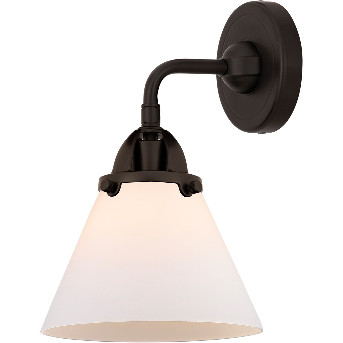 Innovations Lighting 288-1W-OB-G41-LED Nouveau 2 Large Cone LED 7.75 inch Oil Rubbed Bronze Sconce Wall Light in Matte White Glass