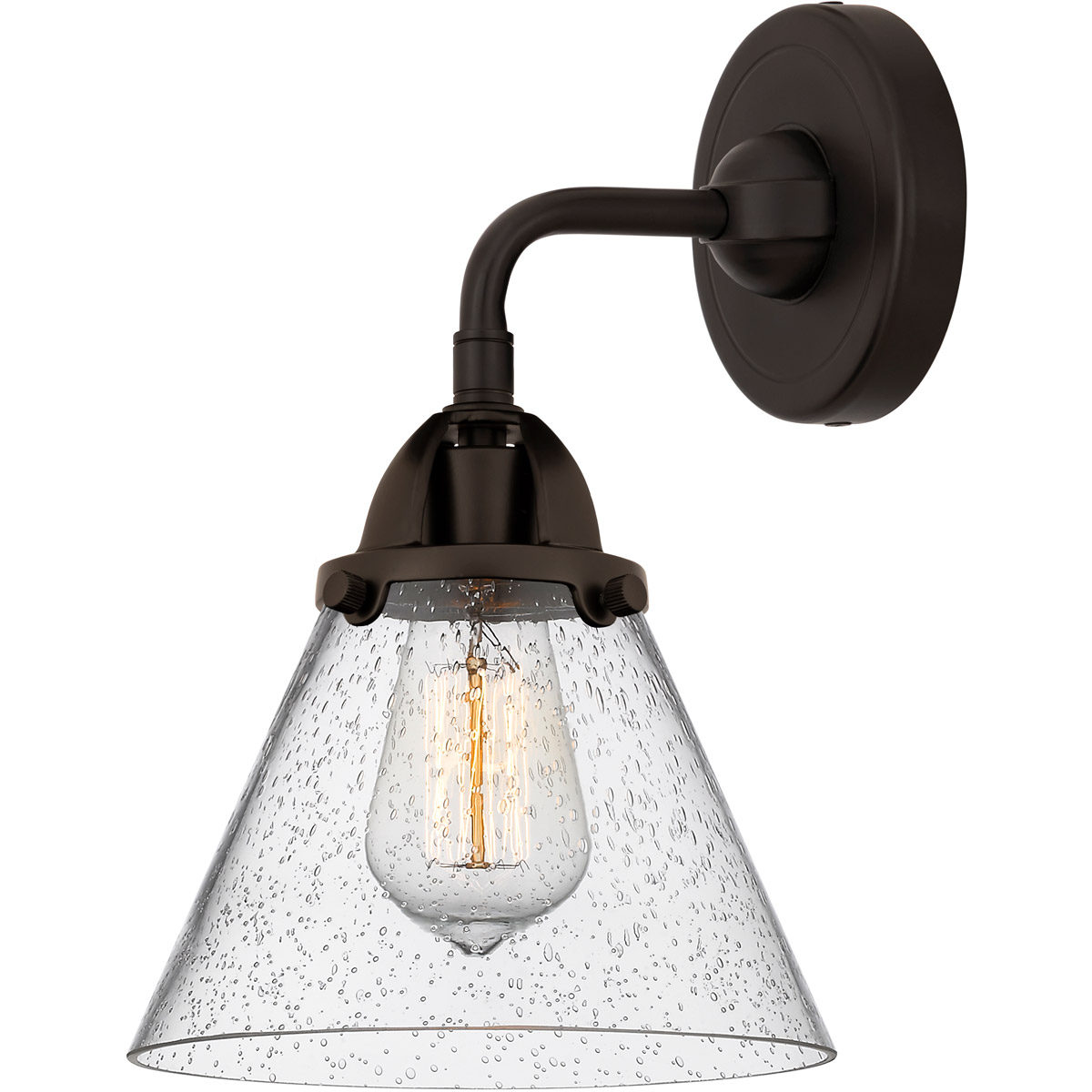 Innovations Lighting 288-1W-OB-G44-LED Nouveau 2 Large Cone LED 7.75 inch Oil Rubbed Bronze Sconce Wall Light in Seedy Glass