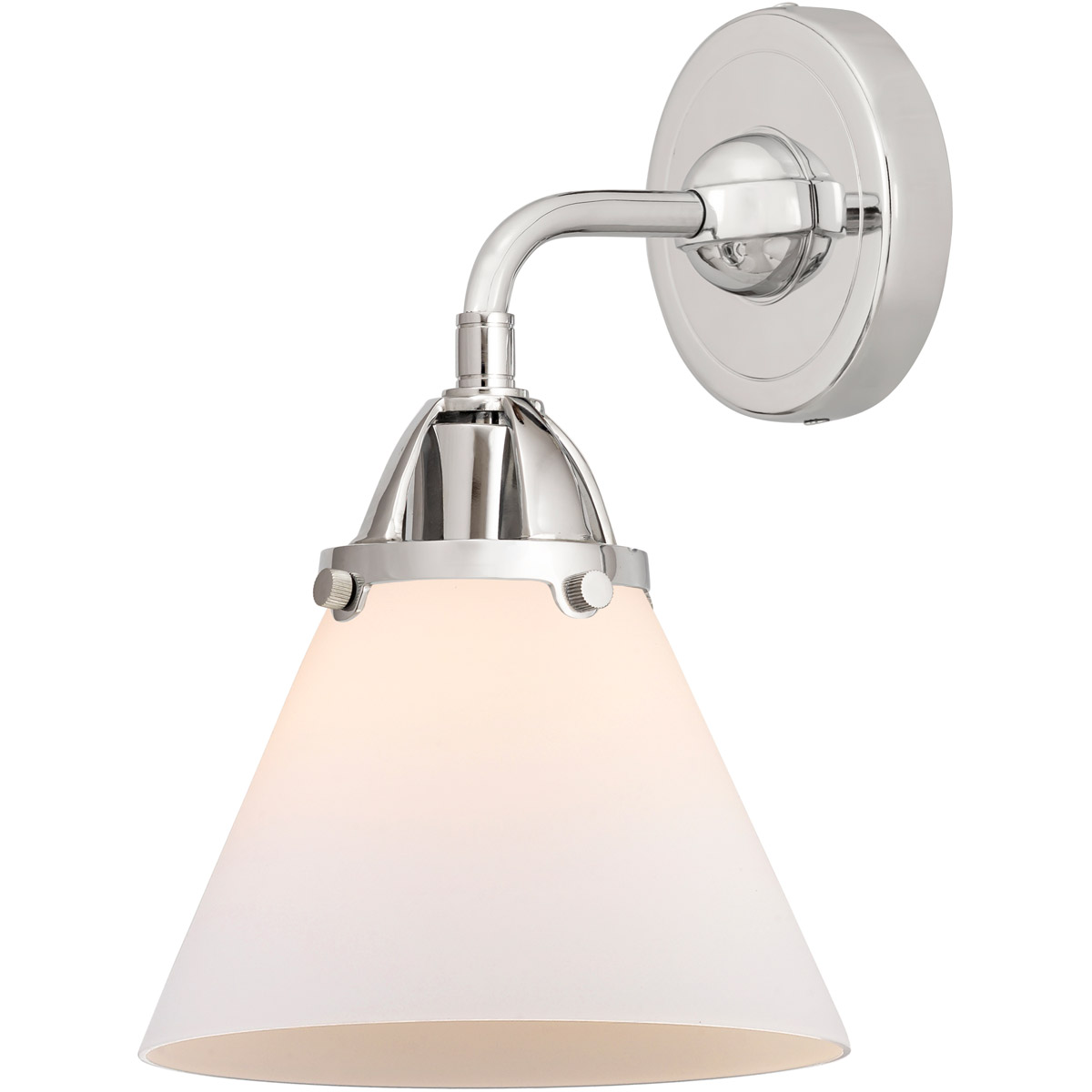 Innovations Lighting 288-1W-PC-G41-LED Nouveau 2 Large Cone LED 7.75 inch Polished Chrome Sconce Wall Light in Matte White Glass