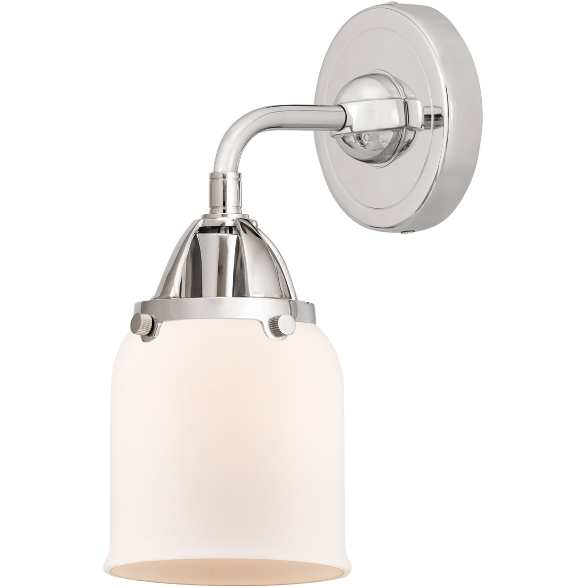 Innovations Lighting 288-1W-PC-G51-LED Nouveau 2 Small Bell LED 5 inch Polished Chrome Sconce Wall Light in Matte White Glass