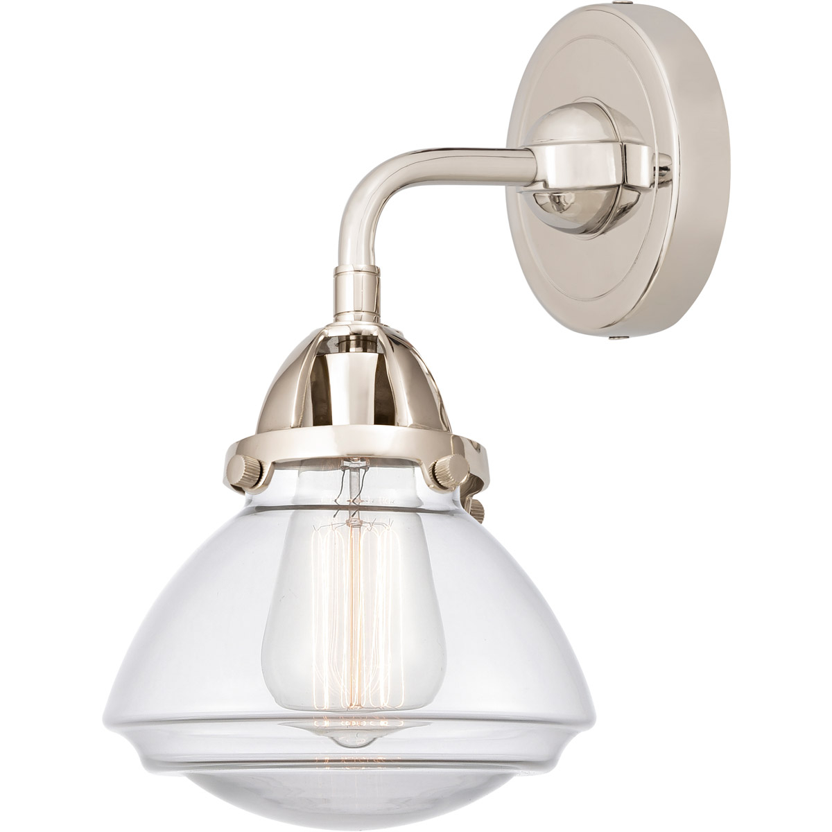 Innovations Lighting 288-1W-PN-G322 Nouveau 2 Olean 1 Light 7 inch Polished Nickel Sconce Wall Light in Clear Glass
