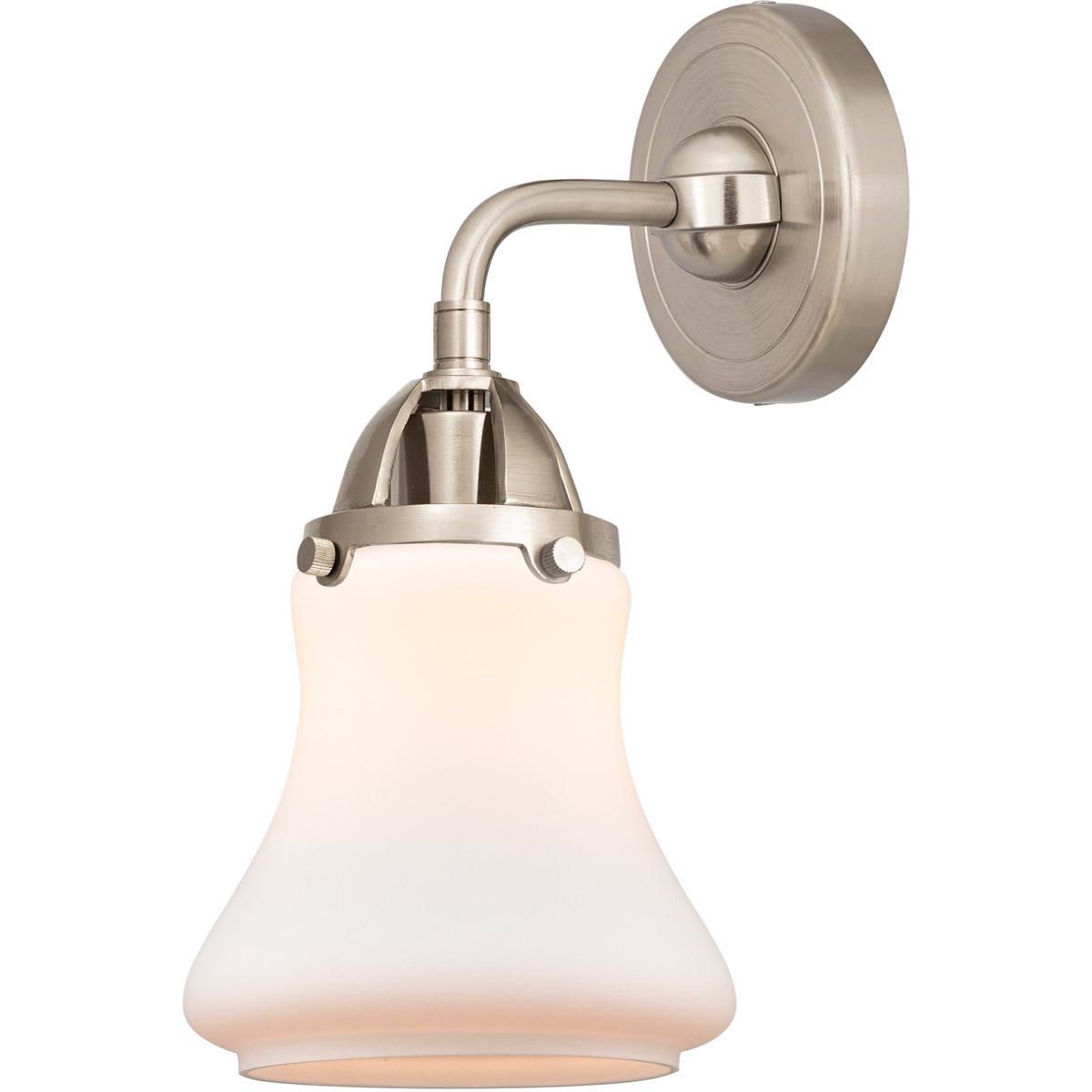 Innovations Lighting 288-1W-SN-G191-LED Nouveau 2 Bellmont LED 6 inch Brushed Satin Nickel Sconce Wall Light in Matte White Glass