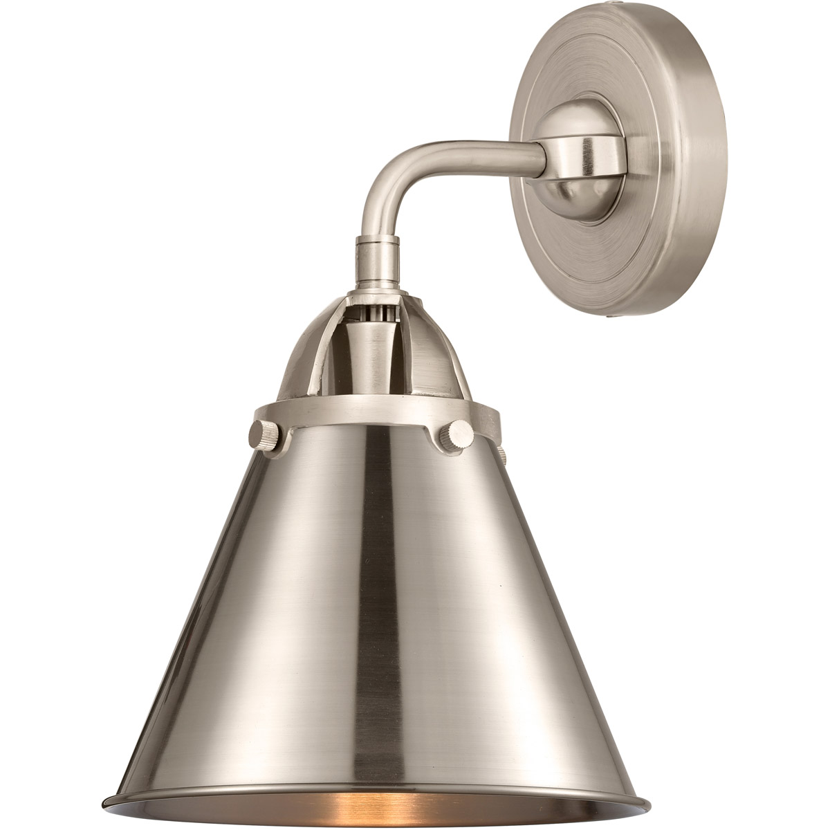 Innovations Lighting 288-1W-SN-M13-BK Nouveau 2 Appalachian 1 Light 8 inch Brushed Satin Nickel Sconce Wall Light in Matte Black