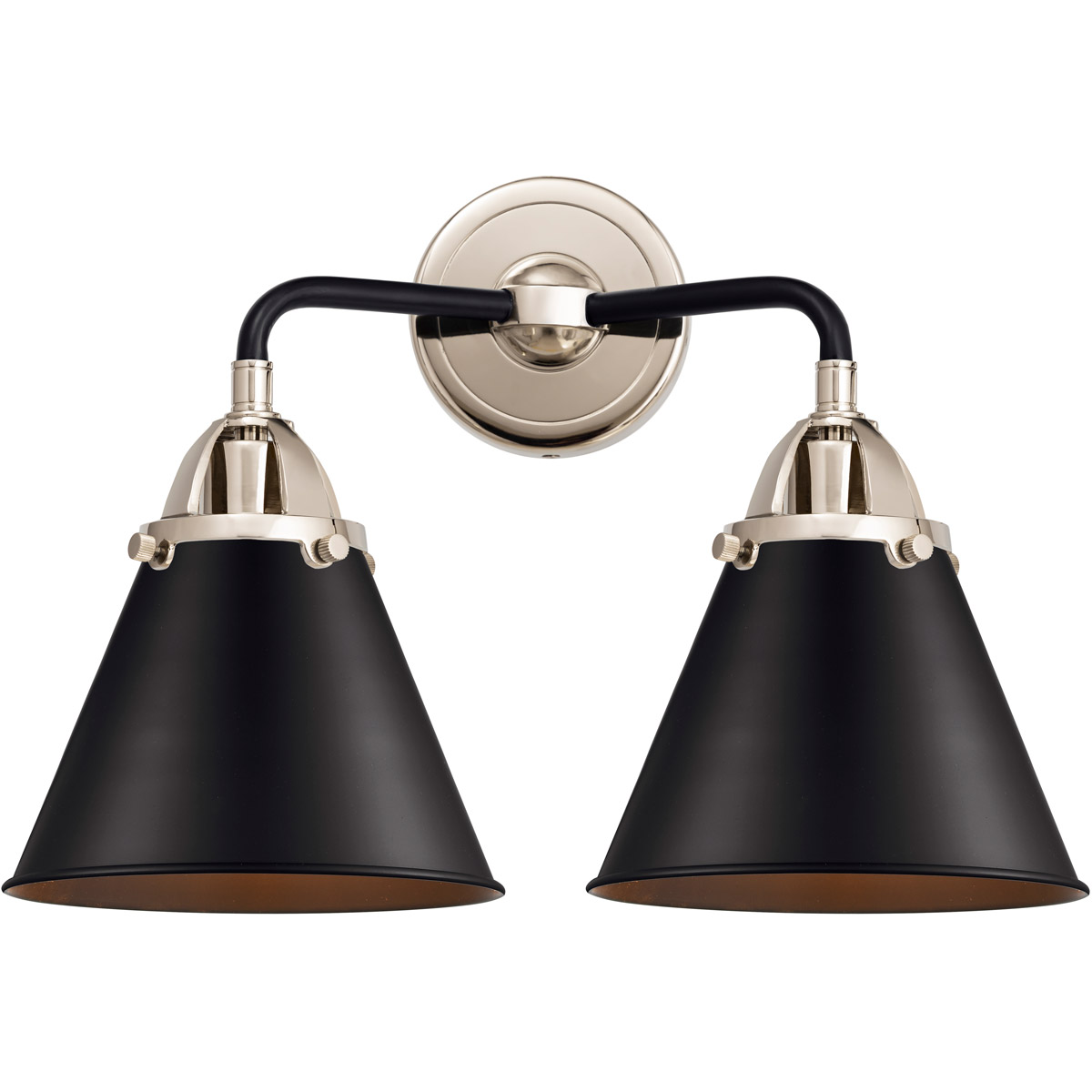 Innovations Lighting 288-2W-BPN-M13-BK-LED Nouveau 2 Appalachian LED 16 inch Black Polished Nickel Bath Vanity Light Wall Light in Matte Black