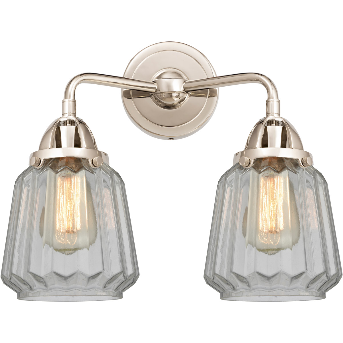 Innovations Lighting 288-2W-PN-G142-LED Nouveau 2 Chatham LED 14 inch Polished Nickel Bath Vanity Light Wall Light in Clear Glass