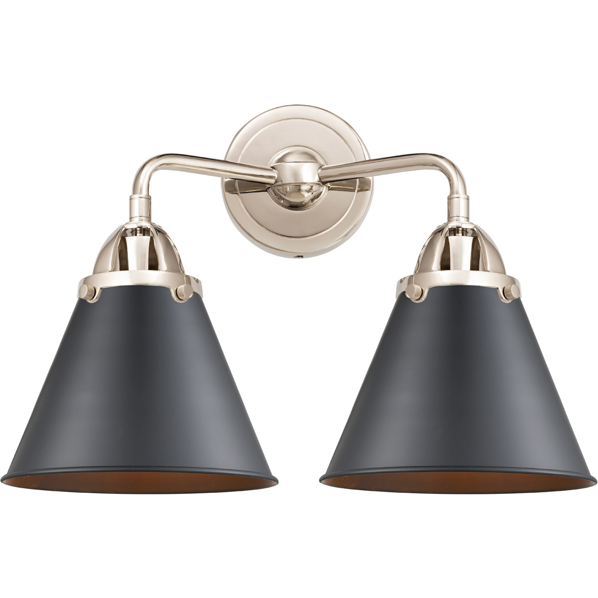 Innovations Lighting 288-2W-PN-M13-BK-LED Nouveau 2 Appalachian LED 16 inch Polished Nickel Bath Vanity Light Wall Light in Matte Black