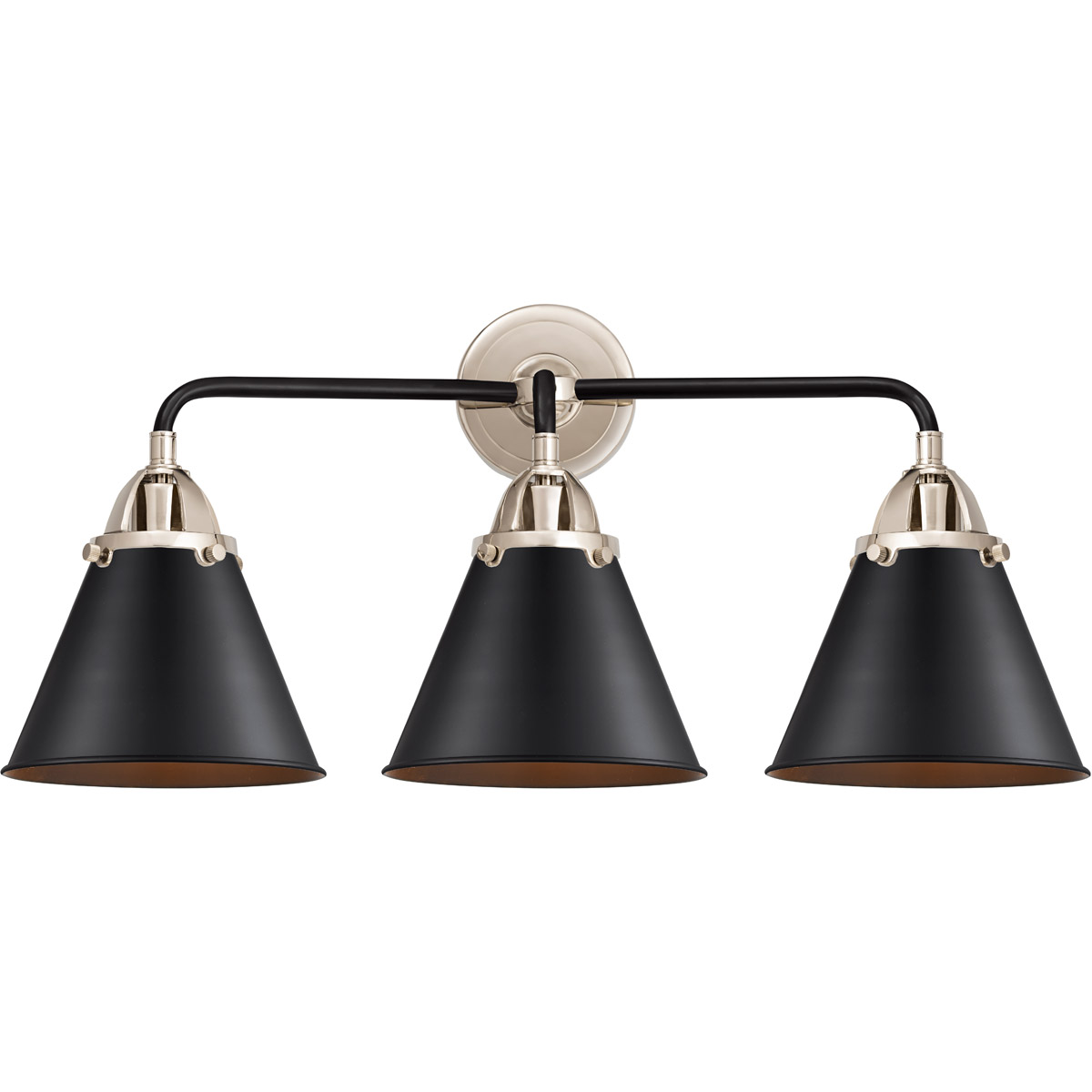 Innovations Lighting 288-3W-BPN-M13-BK-LED Nouveau 2 Appalachian LED 26 inch Black Polished Nickel Bath Vanity Light Wall Light in Matte Black