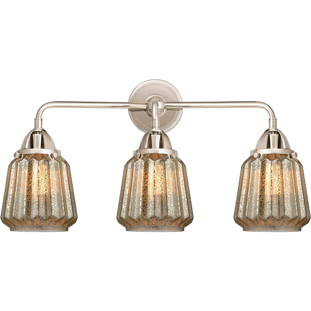 Innovations Lighting 288-3W-PN-G146 Nouveau 2 Chatham 3 Light 24 inch Polished Nickel Bath Vanity Light Wall Light in Mercury Glass