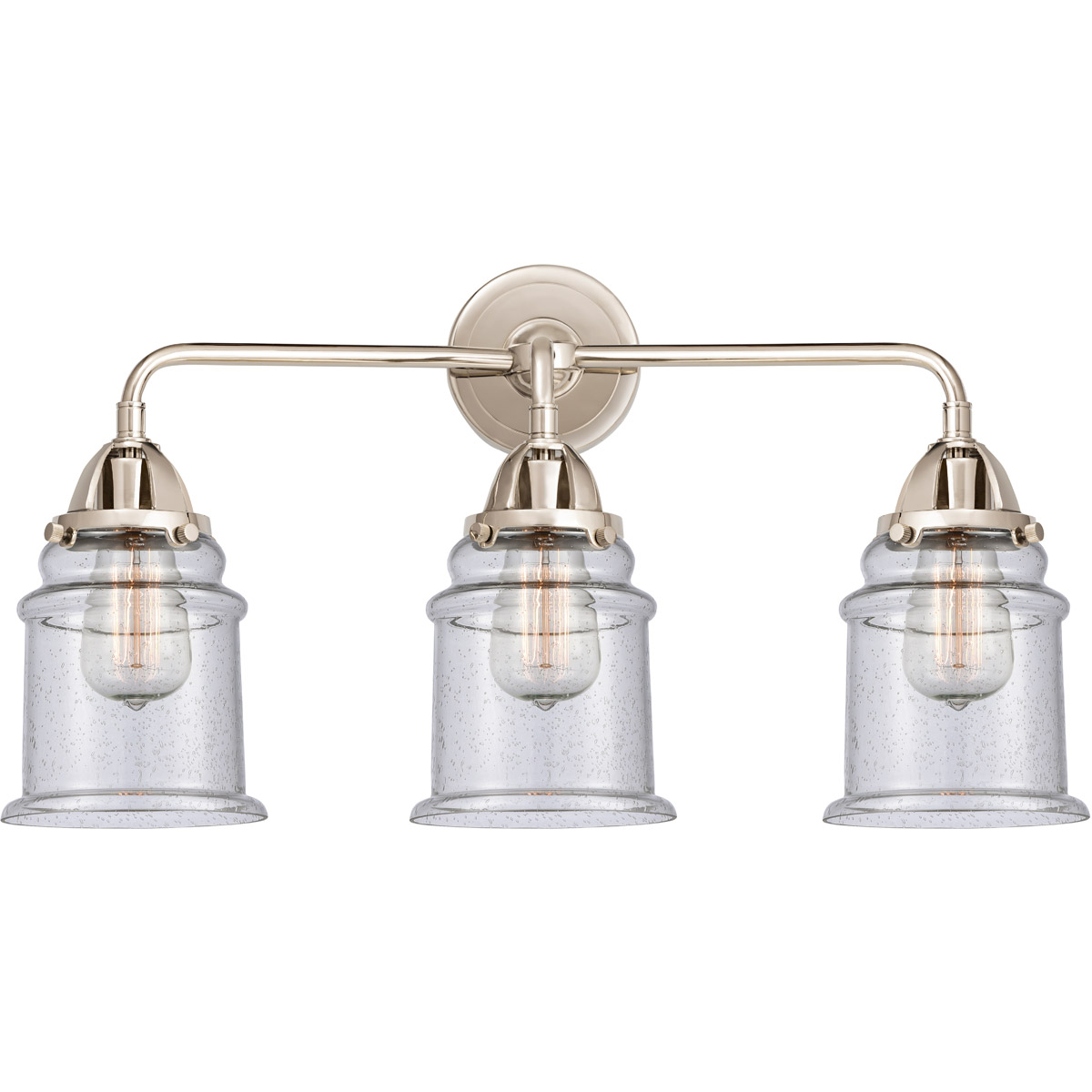 Innovations Lighting 288-3W-PN-G184-LED Nouveau 2 Canton LED 24 inch Polished Nickel Bath Vanity Light Wall Light in Seedy Glass