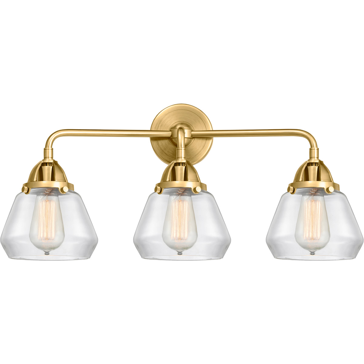 Innovations Lighting 288-3W-SG-G172 Nouveau 2 Fulton 3 Light 25 inch Satin Gold Bath Vanity Light Wall Light in Clear Glass