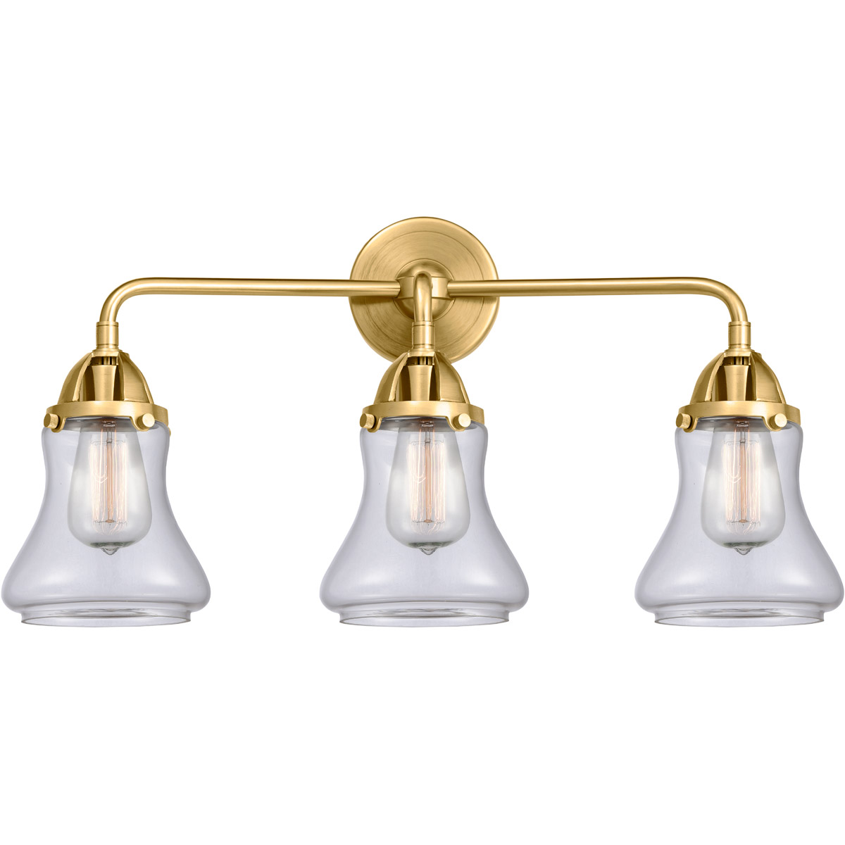 Innovations Lighting 288-3W-SG-G192 Nouveau 2 Bellmont 3 Light 24 inch Satin Gold Bath Vanity Light Wall Light in Clear Glass