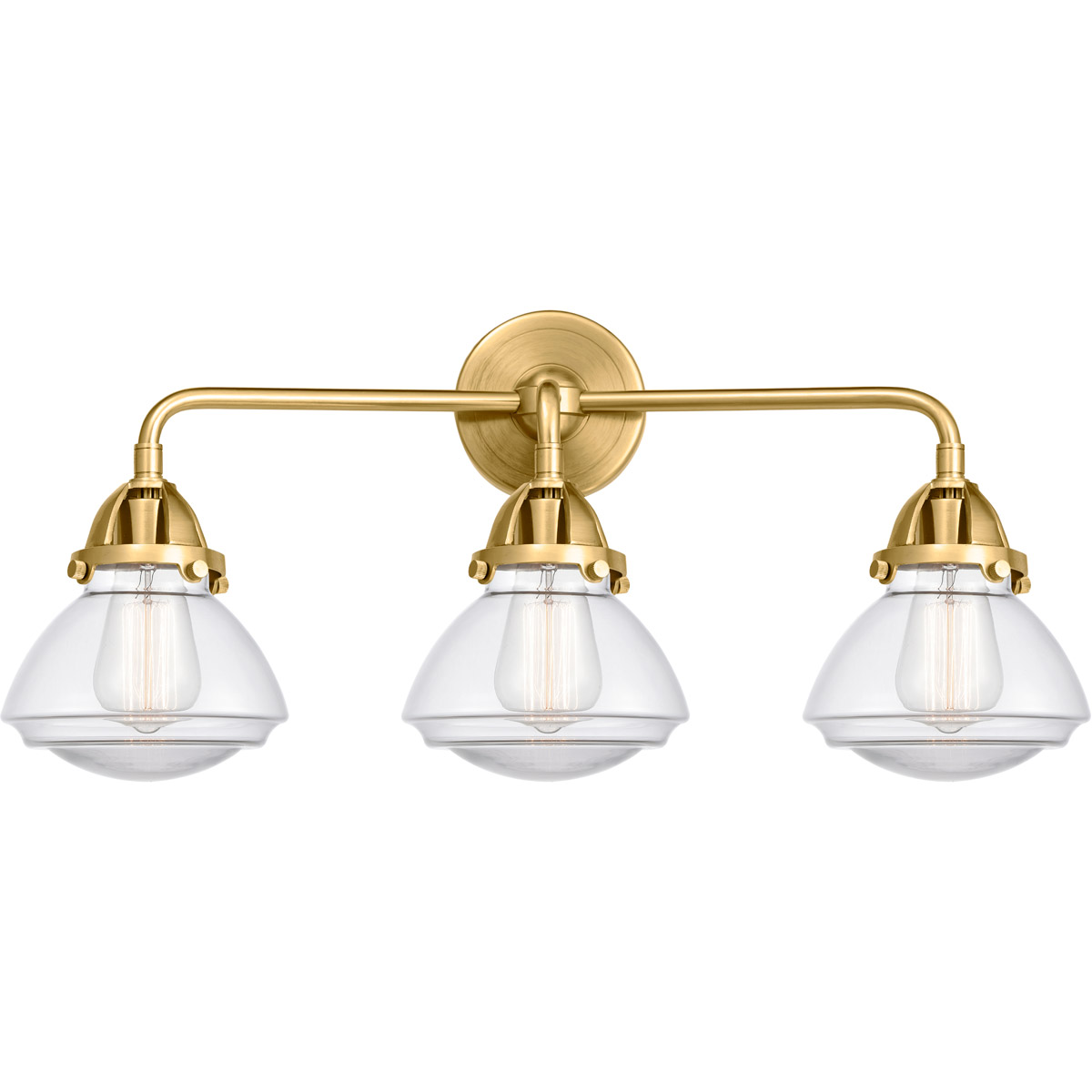 Innovations Lighting 288-3W-SG-G322 Nouveau 2 Olean 3 Light 25 inch Satin Gold Bath Vanity Light Wall Light in Clear Glass