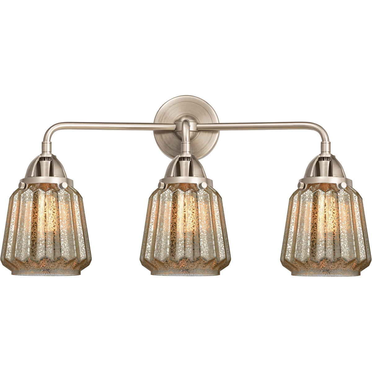 Innovations Lighting 288-3W-BPN-G146-LED Nouveau 2 Chatham LED 24 inch Black Polished Nickel Bath Vanity Light Wall Light in Mercury Glass