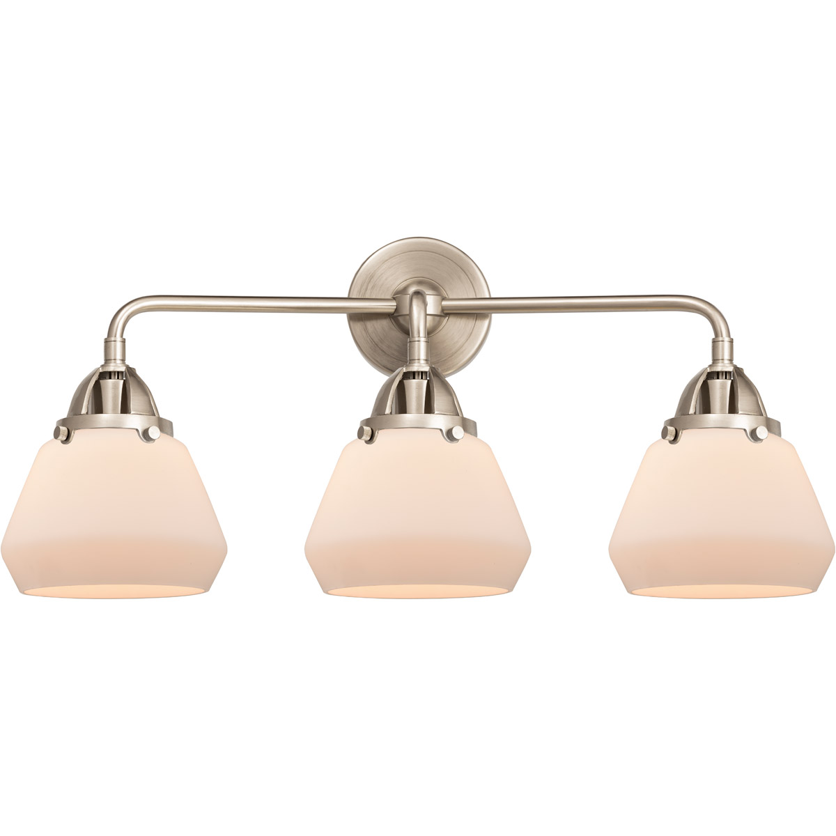 Innovations Lighting 288-3W-BPN-G171-LED Nouveau 2 Fulton LED 24.75 inch Black Polished Nickel Bath Vanity Light Wall Light in Matte White Glass