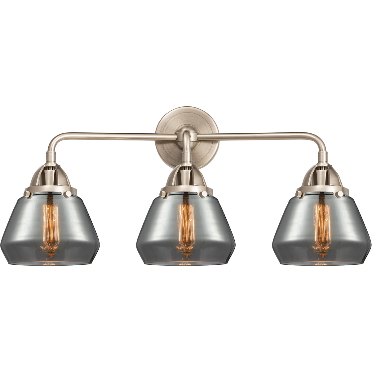 Innovations Lighting 288-3W-BAB-G173 Nouveau 2 Fulton 3 Light 24.75 inch Black Antique Brass Bath Vanity Light Wall Light in Plated Smoke Glass