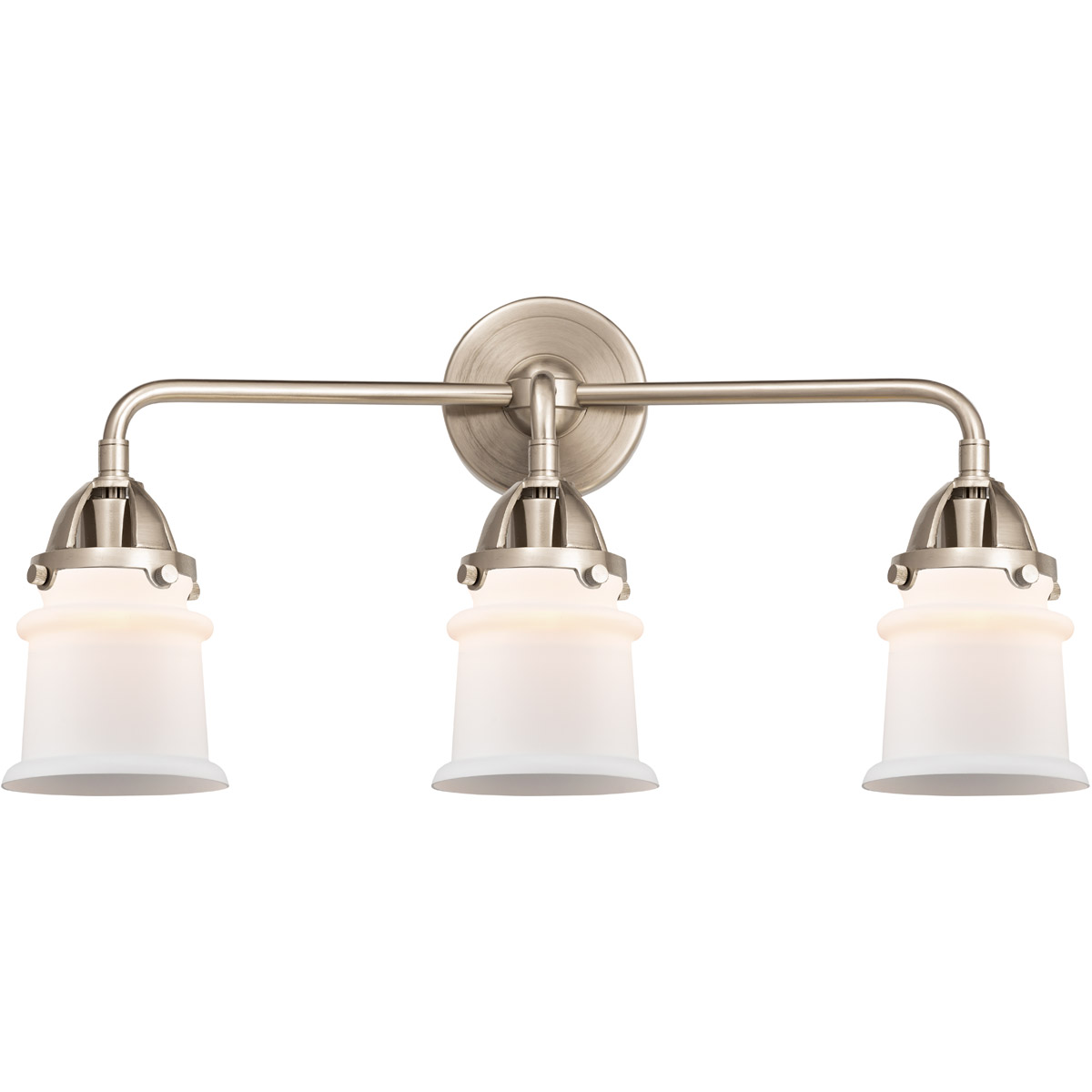 Innovations Lighting 288-3W-BPN-G181S-LED Nouveau 2 Small Canton LED 23.25 inch Black Polished Nickel Bath Vanity Light Wall Light in Matte White Glas