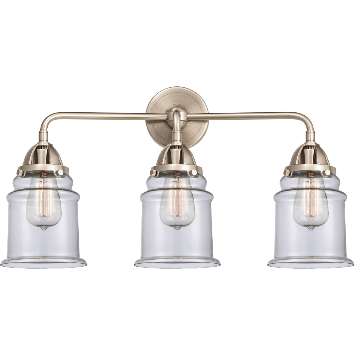 Innovations Lighting 288-3W-BB-G182-LED Nouveau 2 Canton LED 24 inch Brushed Brass Bath Vanity Light Wall Light in Clear Glass