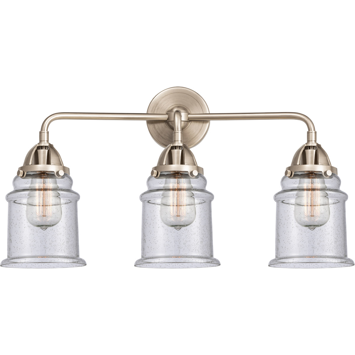 Innovations Lighting 288-3W-BAB-G184 Nouveau 2 Canton 3 Light 24 inch Black Antique Brass Bath Vanity Light Wall Light in Seedy Glass