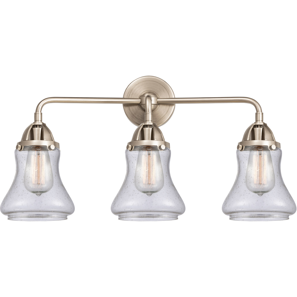 Innovations Lighting 288-3W-BPN-G194-LED Nouveau 2 Bellmont LED 24 inch Black Polished Nickel Bath Vanity Light Wall Light in Seedy Glass