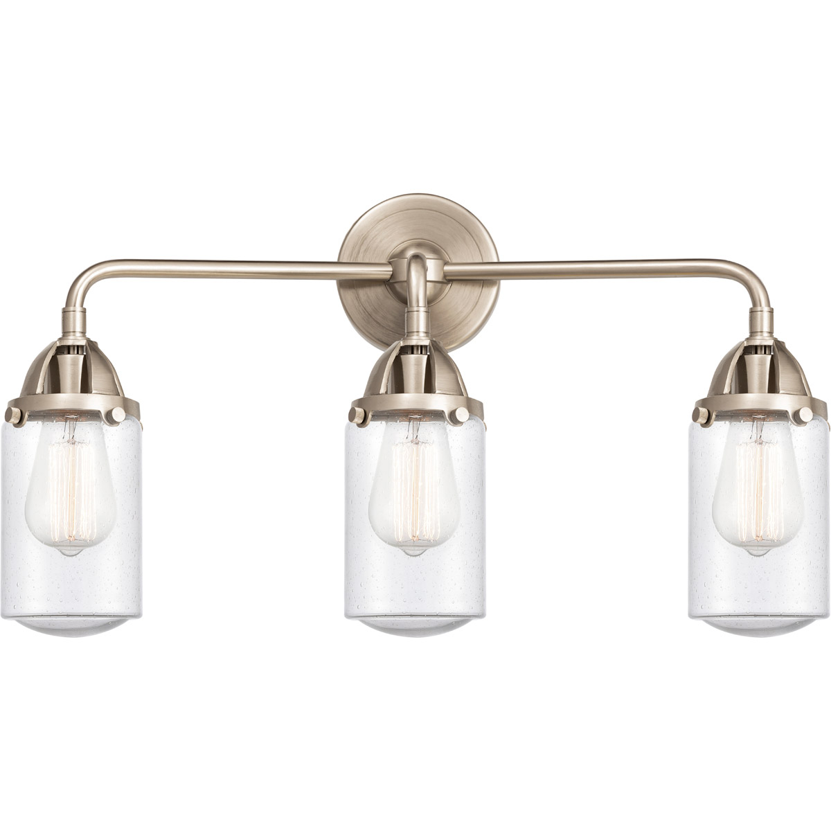 Innovations Lighting 288-3W-BPN-G314-LED Nouveau 2 Dover LED 23 inch Black Polished Nickel Bath Vanity Light Wall Light in Seedy Glass