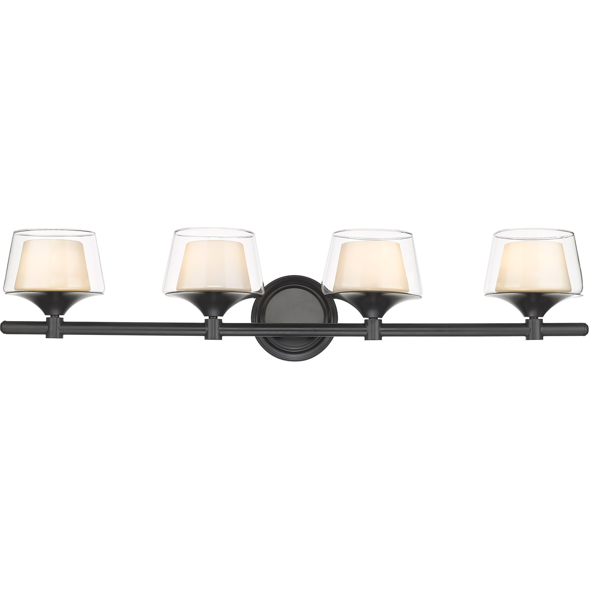 Innovations Lighting 311-4W-BK-CLW Laguna 4 Light 33 inch Matte Black Bath Vanity Light Wall Light in Incandescent
