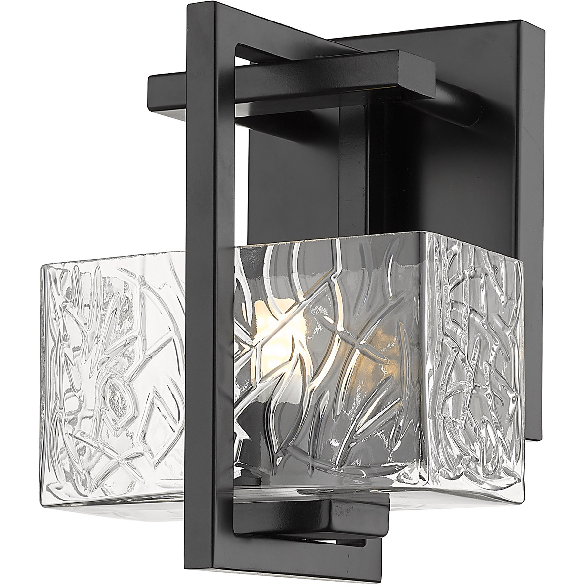 Innovations Lighting 312-1W-BK-CL Striate 1 Light 5.25 inch Matte Black Bath Vanity Light Wall Light in Incandescent