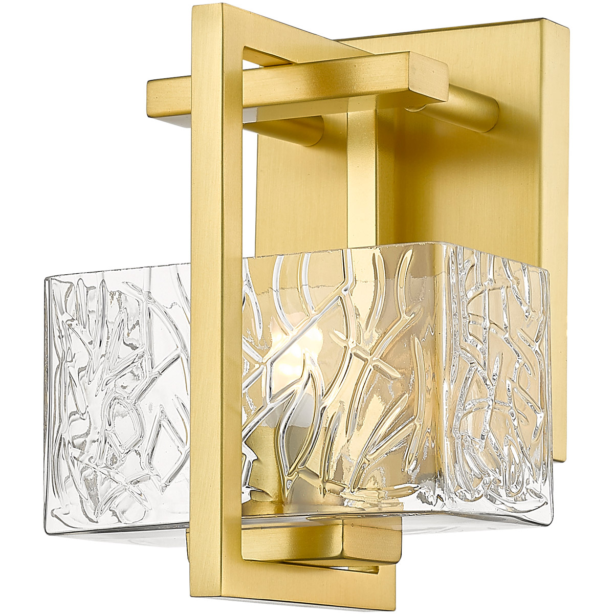Innovations Lighting 312-1W-SG-CL Striate 1 Light 5.25 inch Satin Gold Bath Vanity Light Wall Light in Incandescent