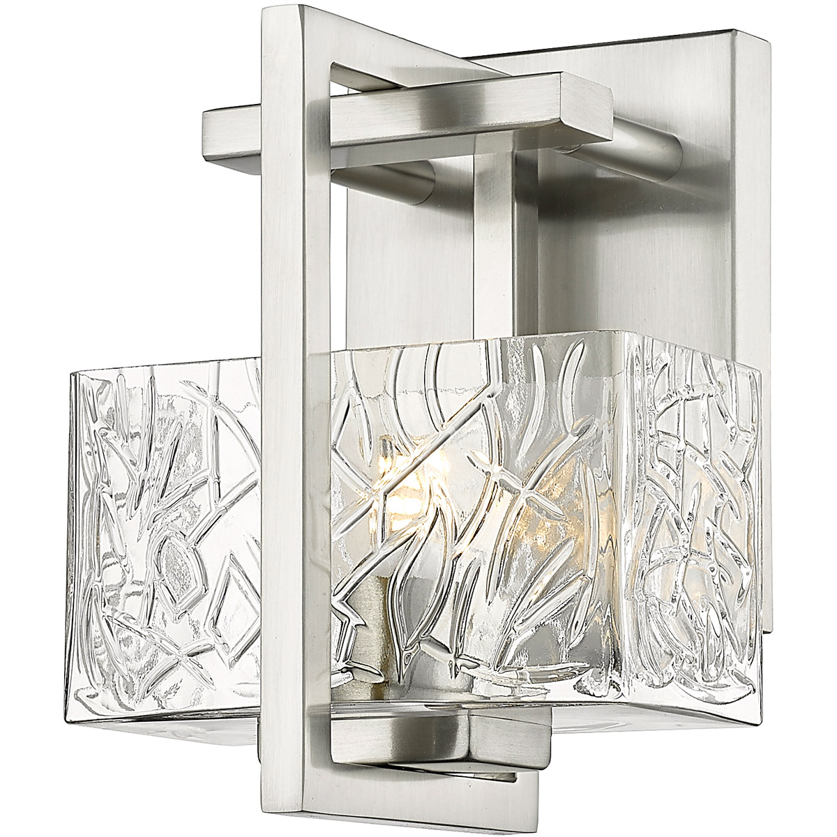 Innovations Lighting 312-1W-SN-CL Striate 1 Light 5.25 inch Satin Nickel Bath Vanity Light Wall Light in Incandescent