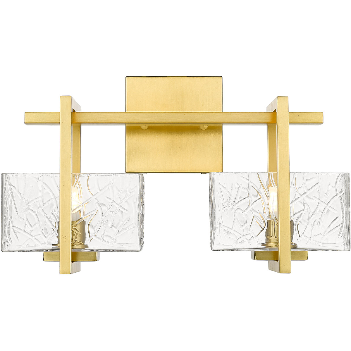 Innovations Lighting 312-2W-SG-CL Striate 2 Light 15 inch Satin Gold Bath Vanity Light Wall Light in Incandescent