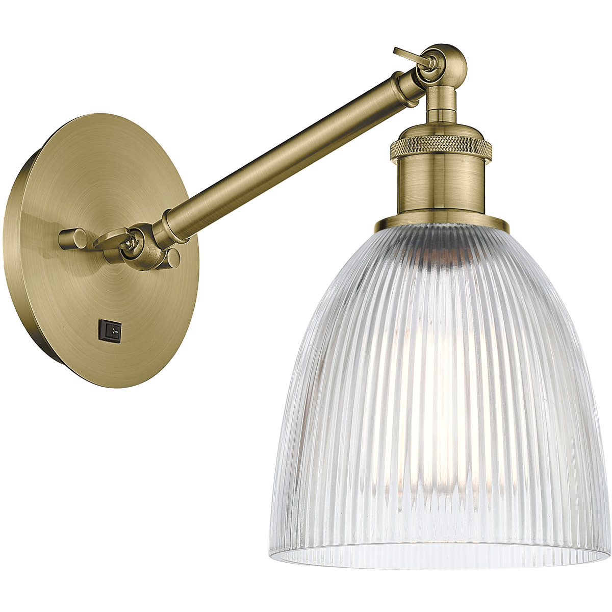Innovations Lighting 317-1W-AB-G382-LED Ballston Castile LED 6 inch Antique Brass Sconce Wall Light