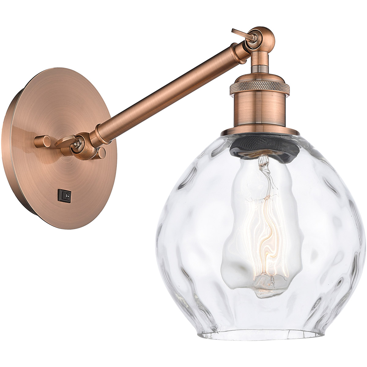 Innovations Lighting 317-1W-AC-G362-LED Ballston Waverly LED 6 inch Antique Copper Sconce Wall Light
