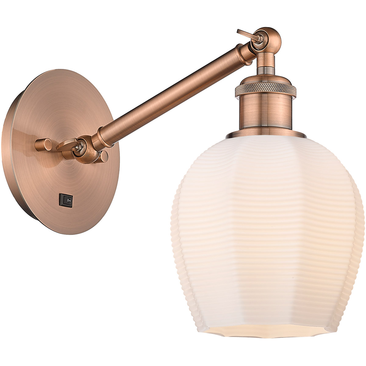 Innovations Lighting 317-1W-AC-G461-6 Ballston Norfolk 1 Light 6 inch Antique Copper Sconce Wall Light