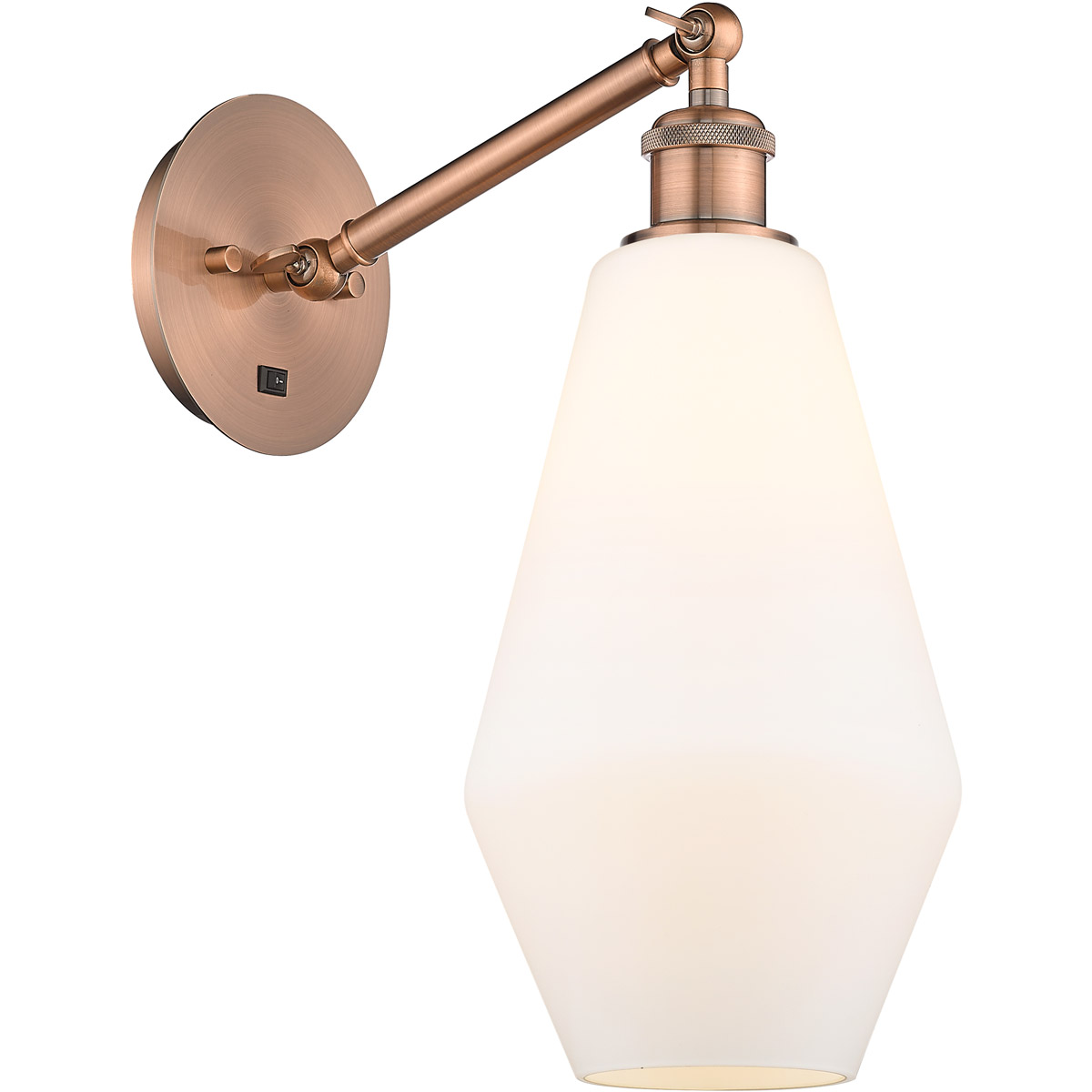 Innovations Lighting 317-1W-AC-G651-7-LED Ballston Cindyrella LED 7 inch Antique Copper Sconce Wall Light