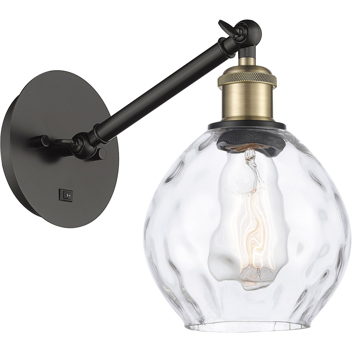 Innovations Lighting 317-1W-BAB-G362-LED Ballston Waverly LED 6 inch Black Antique Brass Sconce Wall Light