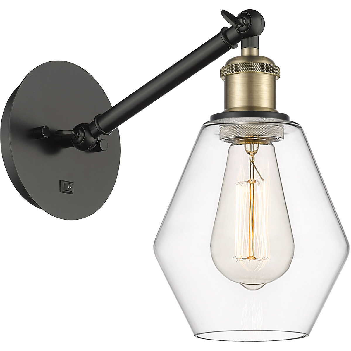 Innovations Lighting 317-1W-BAB-G652-6-LED Ballston Cindyrella LED 6 inch Black Antique Brass Sconce Wall Light