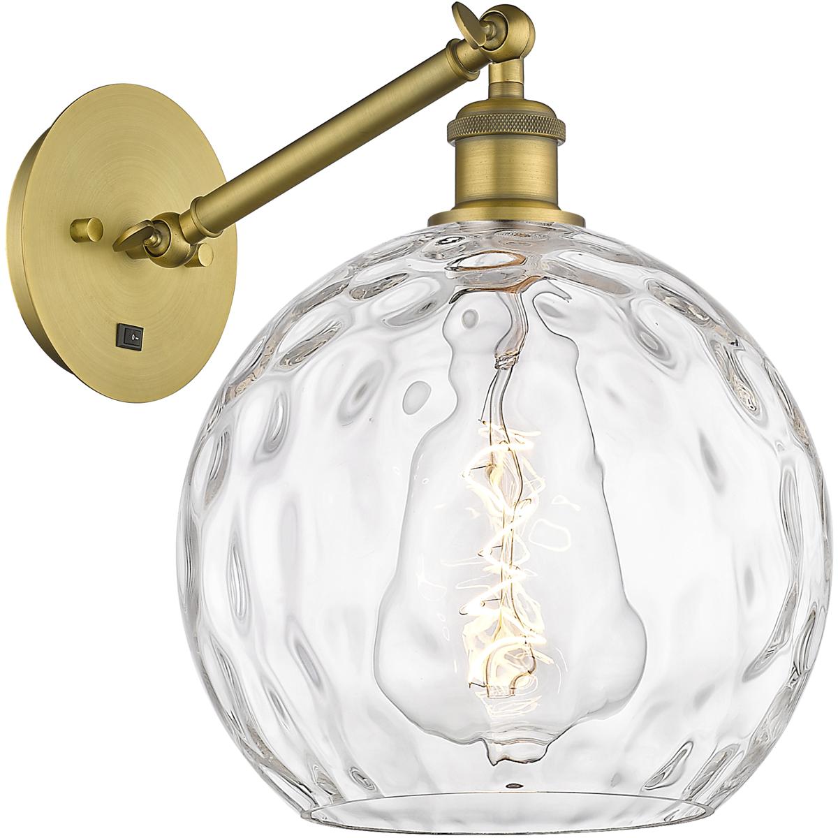 Innovations Lighting Athens Water Glass Medium Wall Swing Lamp Athens Water Glass - 317-1W-BB-G1215-10 - Industrial