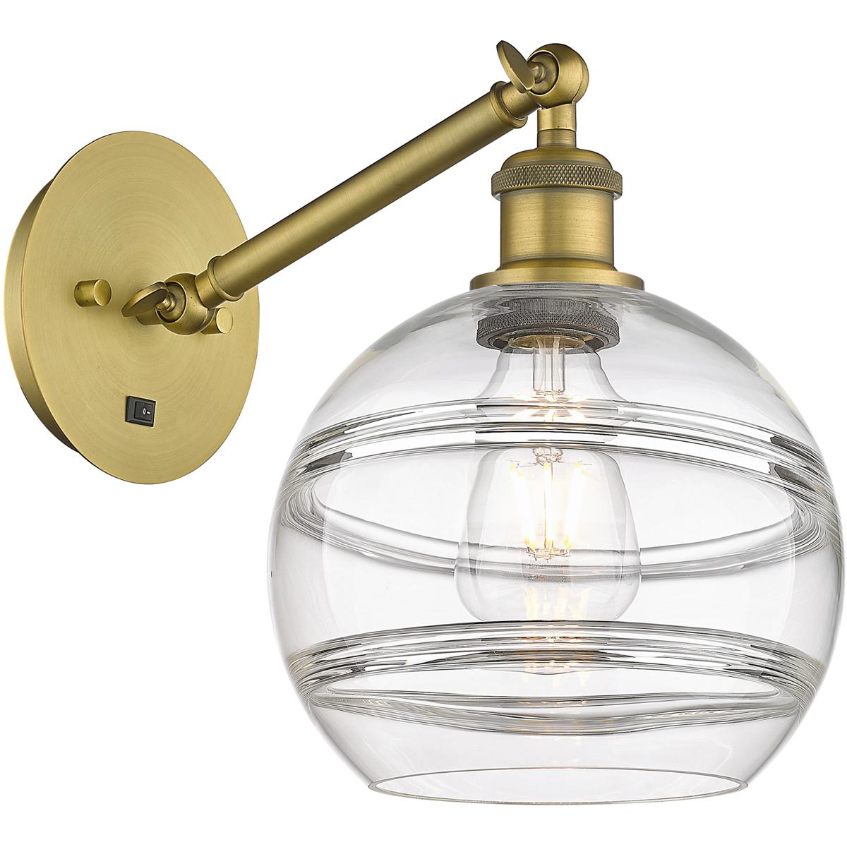 Innovations Lighting 317-1W-BB-G556-8CL Ballston Rochester 1 Light 8 inch Brushed Brass Sconce Wall Light