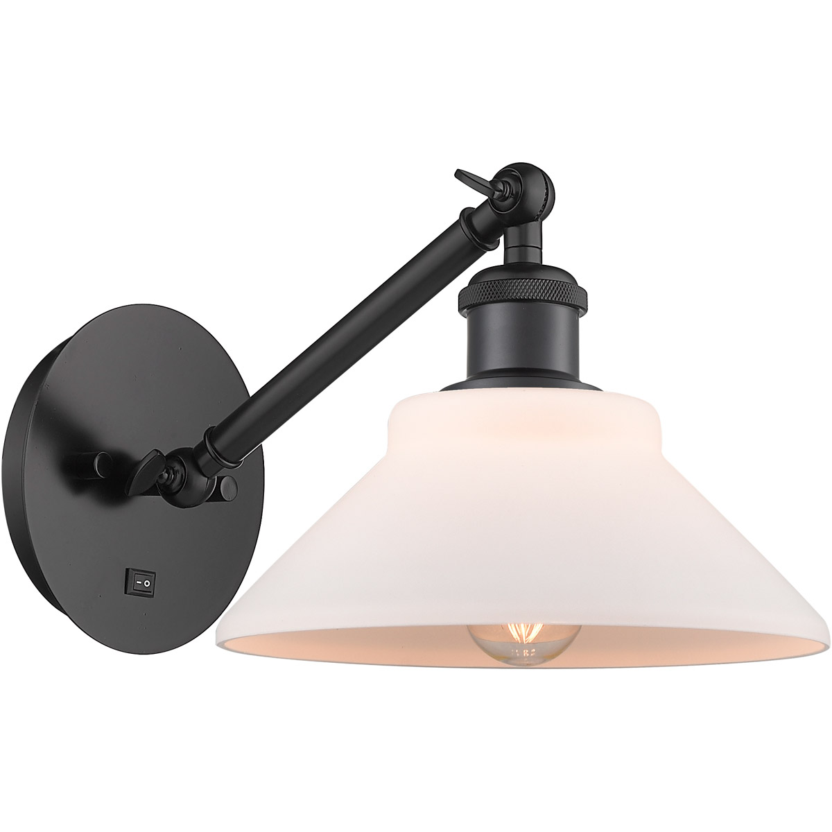 Innovations Lighting 317-1W-BK-G131 Ballston Orwell 1 Light 8 inch Matte Black Sconce Wall Light