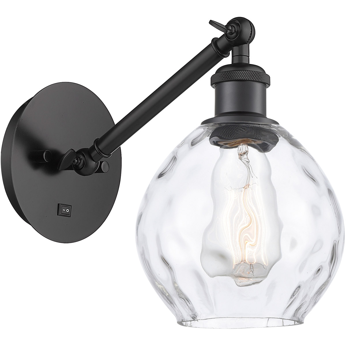 Innovations Lighting 317-1W-BK-G362-LED Ballston Waverly LED 6 inch Matte Black Sconce Wall Light