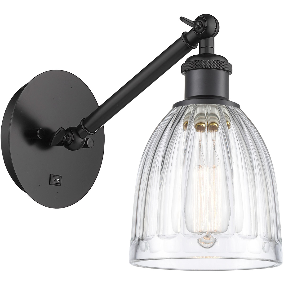 Innovations Lighting 317-1W-BK-G442 Ballston Brookfield 1 Light 6 inch Matte Black Sconce Wall Light