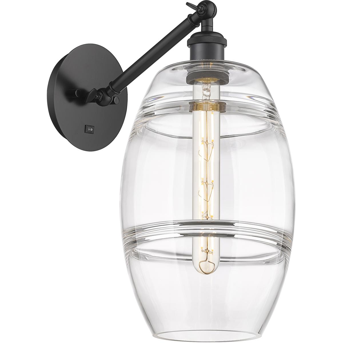 Innovations Lighting 317-1W-BK-G557-8CL Ballston Vaz 1 Light 8 inch Matte Black Sconce Wall Light