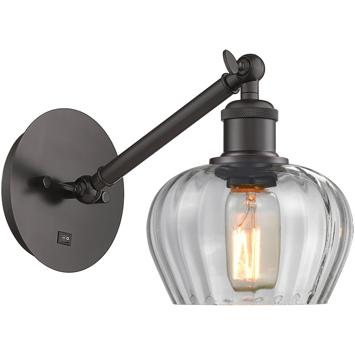 Innovations Lighting 317-1W-OB-G92-LED Ballston Fenton LED 7 inch Oil Rubbed Bronze Sconce Wall Light