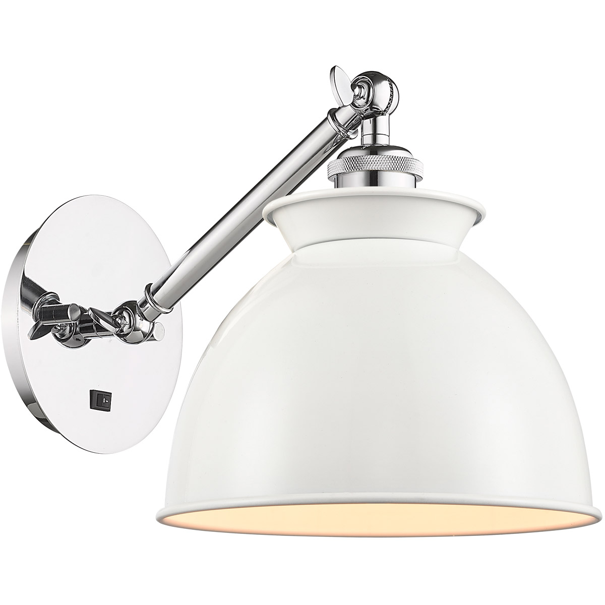 Innovations Lighting 317-1W-WPC-M14-W Ballston Adirondack 1 Light 8 inch White and Polished Chrome Sconce Wall Light