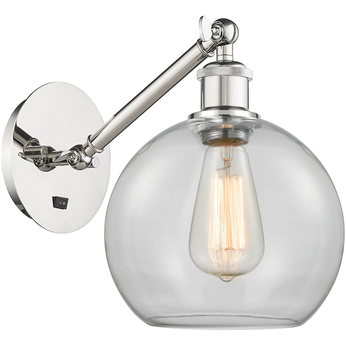 Innovations Lighting 317-1W-PN-G122-8-LED Ballston Athens LED 8 inch Polished Nickel Sconce Wall Light in Clear Glass