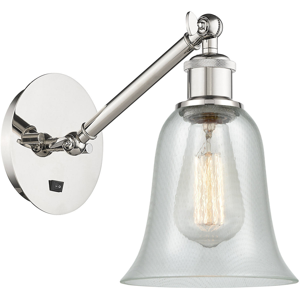 Innovations Lighting 317-1W-PN-G2812-LED Ballston Hanover LED 6.25 inch Polished Nickel Sconce Wall Light in Fishnet Glass