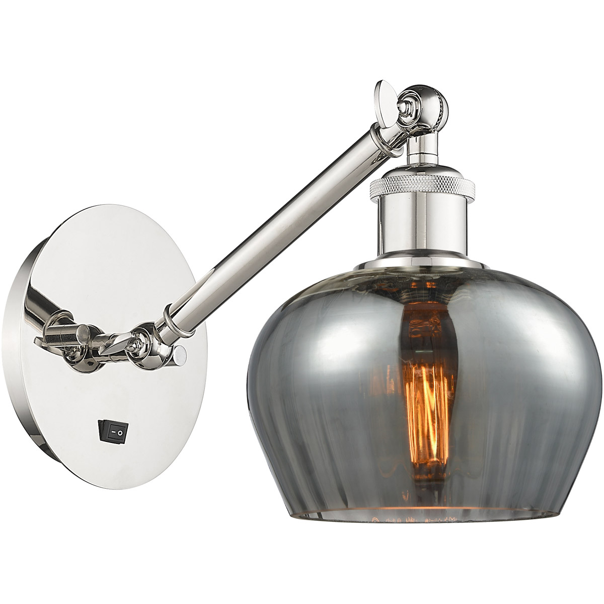 Innovations Lighting 317-1W-PN-G93 Ballston Fenton 1 Light 7 inch Polished Nickel Sconce Wall Light