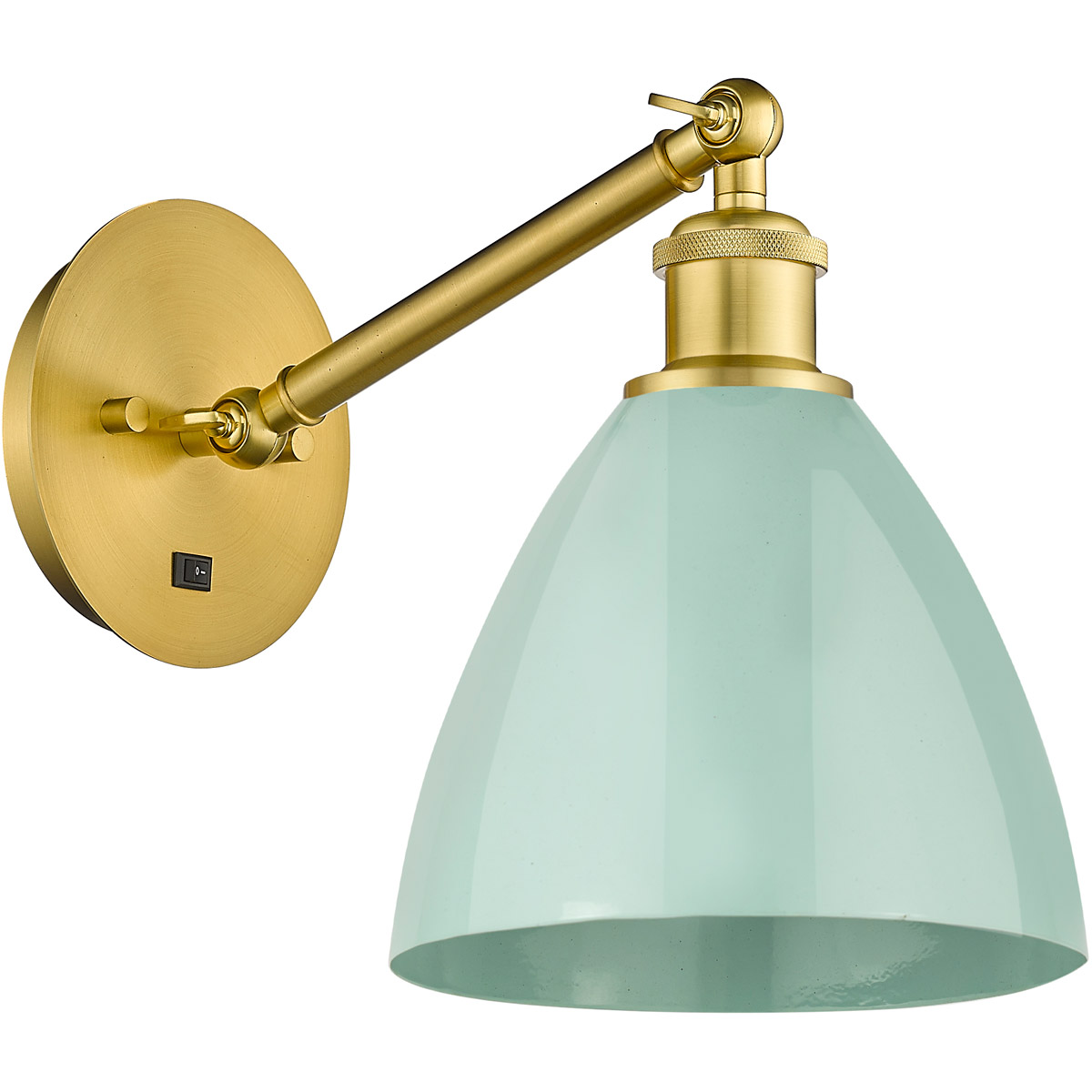 Innovations Lighting Bruno Marashlian Plymouth Dome 13 Inch Wall Sconce Plymouth Dome - 317-1W-SN-MBD-75-SF - Modern Contemporary
