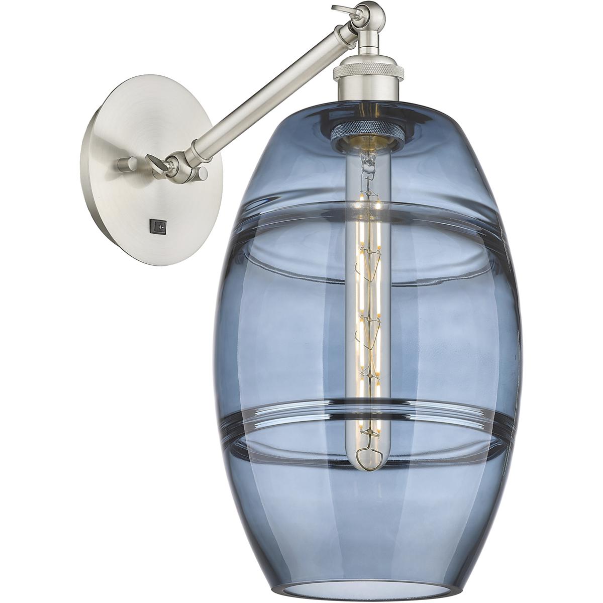 Innovations Lighting 317-1W-SN-G557-8BL Ballston Vaz 1 Light 8 inch Brushed Satin Nickel Sconce Wall Light