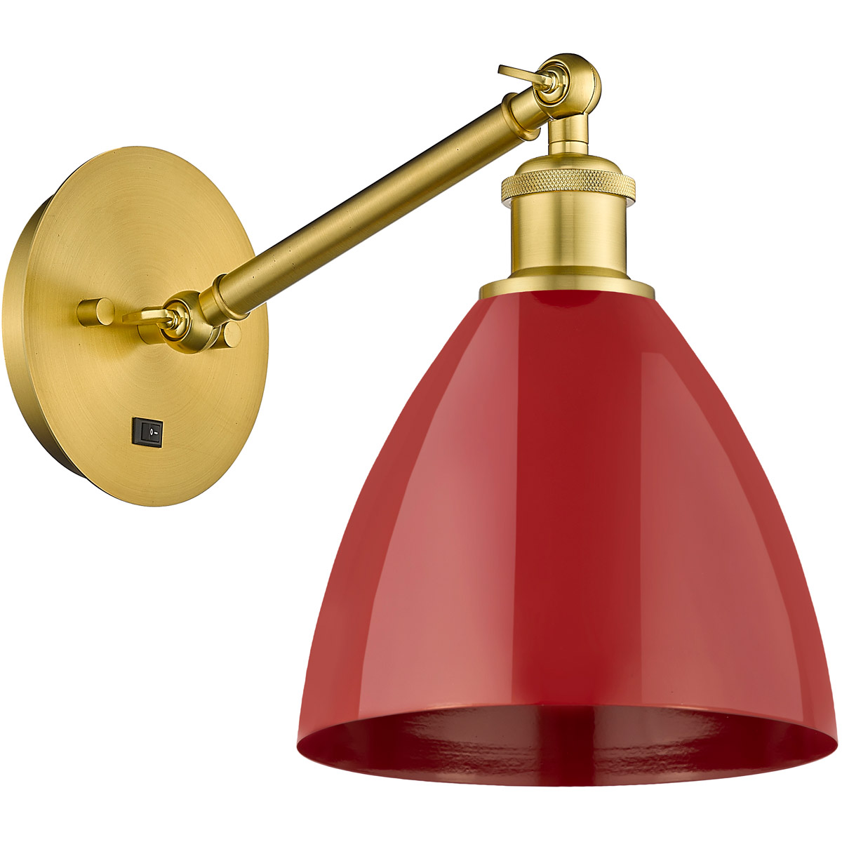 Innovations Lighting 317-1W-AB-MBD-75-RD-LED Ballston Plymouth Dome LED 8 inch Antique Brass Sconce Wall Light