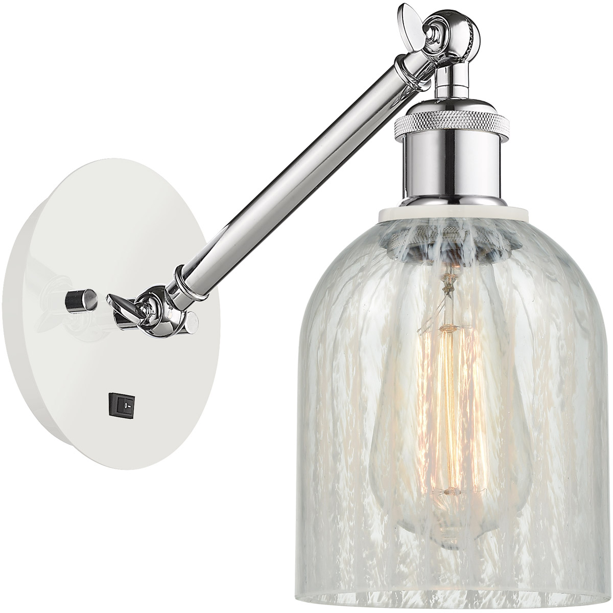 Innovations Lighting 317-1W-WPC-G2511 Ballston Caledonia 1 Light 5 inch White and Polished Chrome Sconce Wall Light
